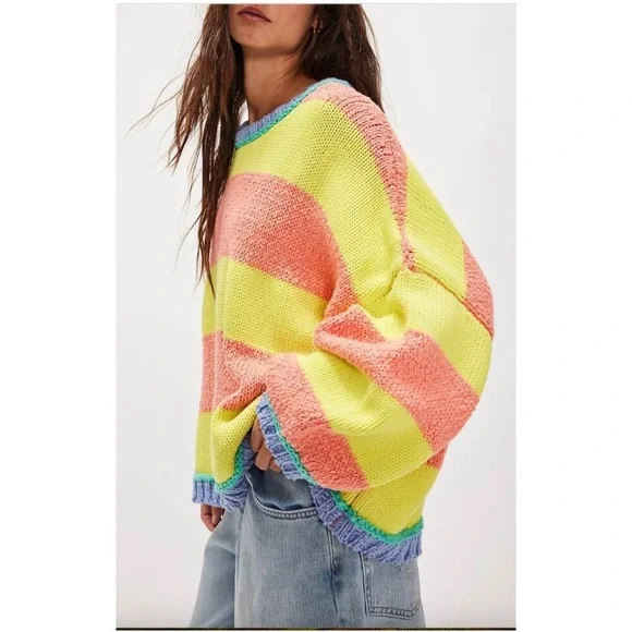 Free People Beach Ball Chic Pullover Oversized Knit Sweater - Picture 4 of 10